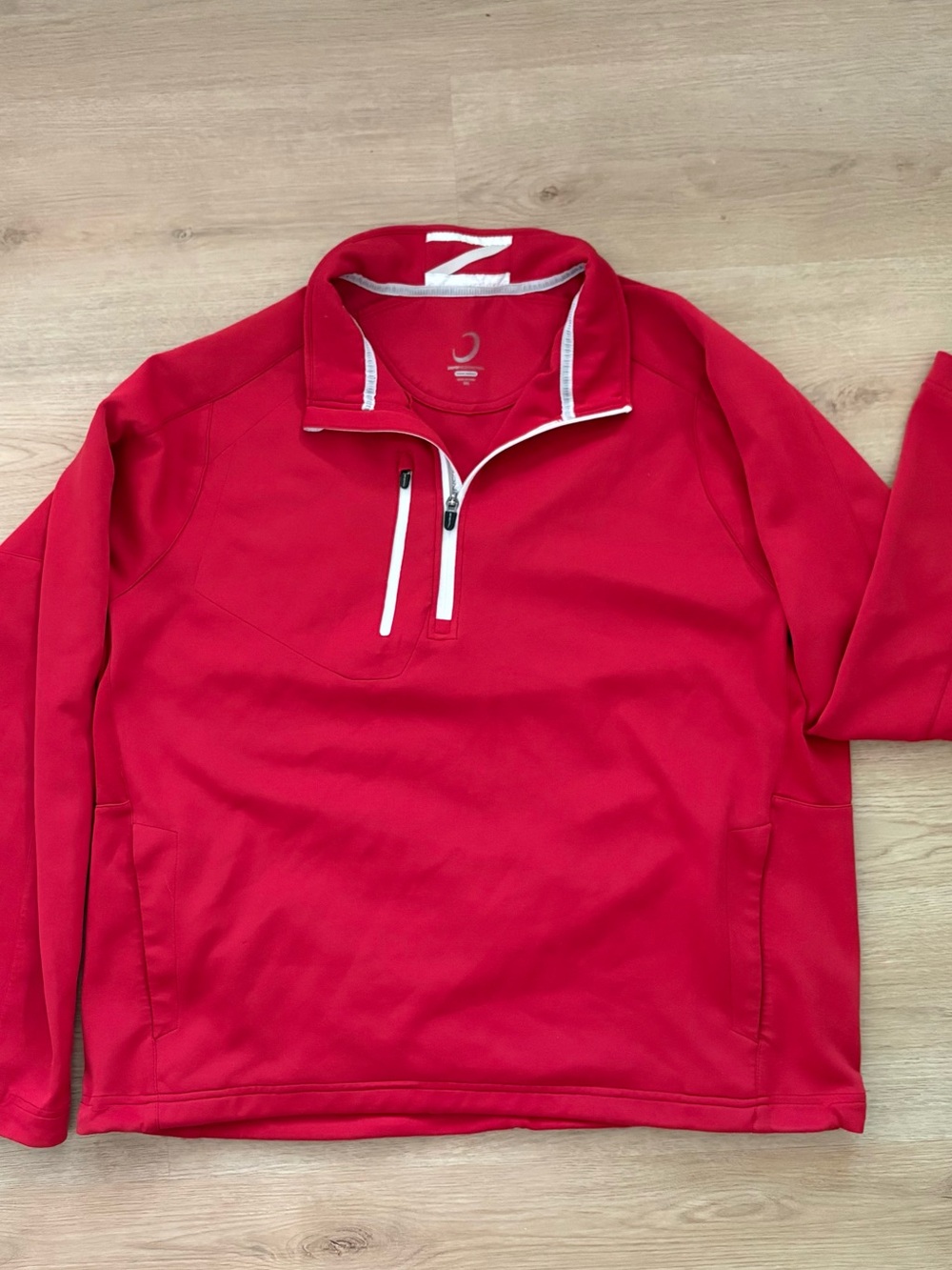 Zero Restriction Red Quarter-Zip Pullover with White Trim
